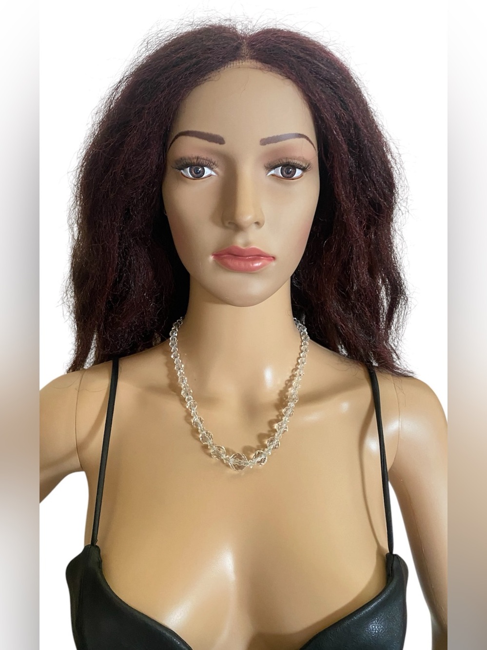 Vintage facetted crystal graduated beaded necklace Sterling clasp